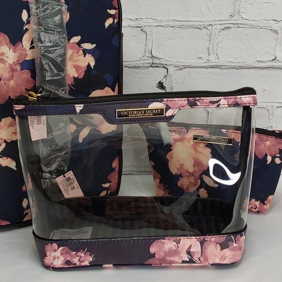 'VICTORIA'S SECRET' COSMETIC BAG'S COMPLETE 3-PIECE TRAVEL SET - Picture 10 of 16